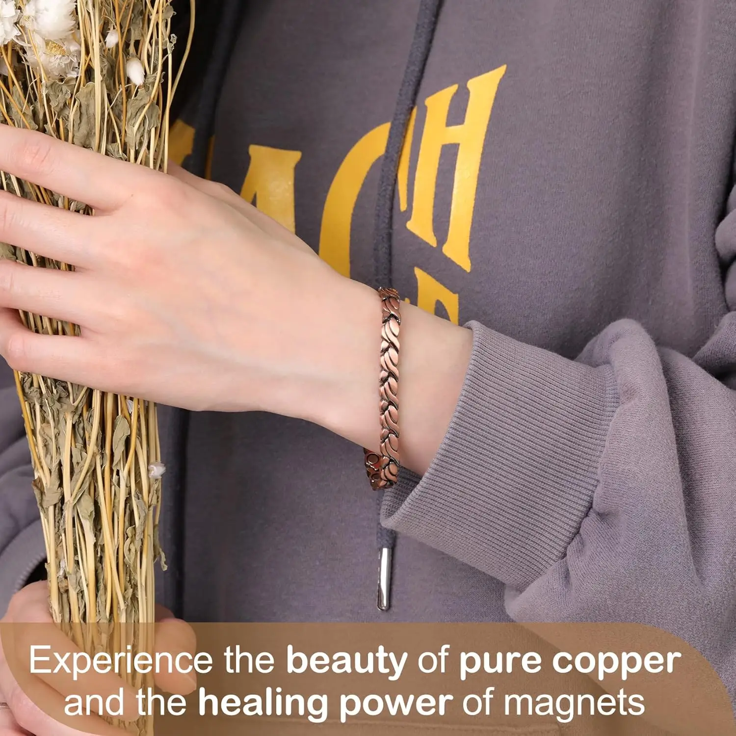 Pulseira magnética de cobre pu - Health Wellness Bracelet avaliação e preço