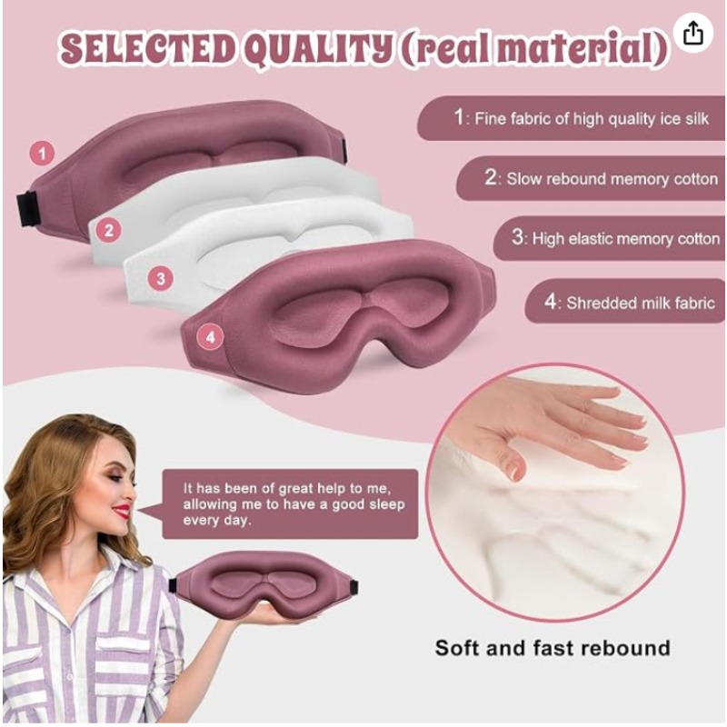 2 Pacotes de Máscara de Olhos  - Sleep Eye Mask 3D avaliação e preço